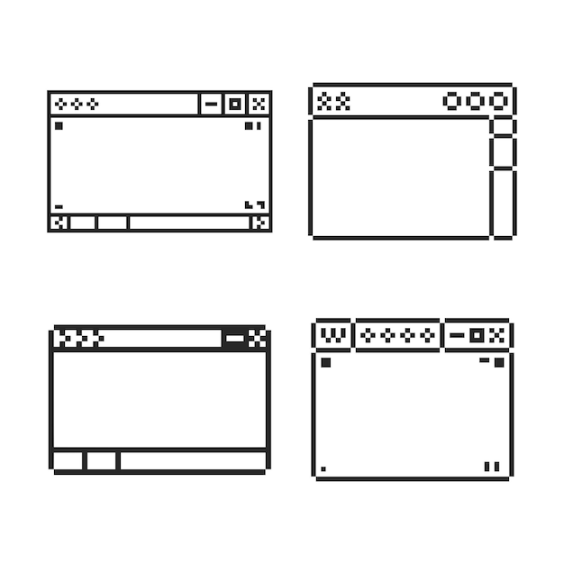 el marco de las ventanas ui pixel art
