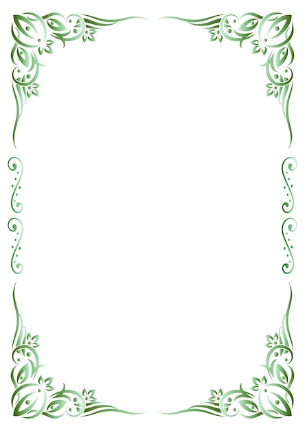 Marco verde ornamental curvo