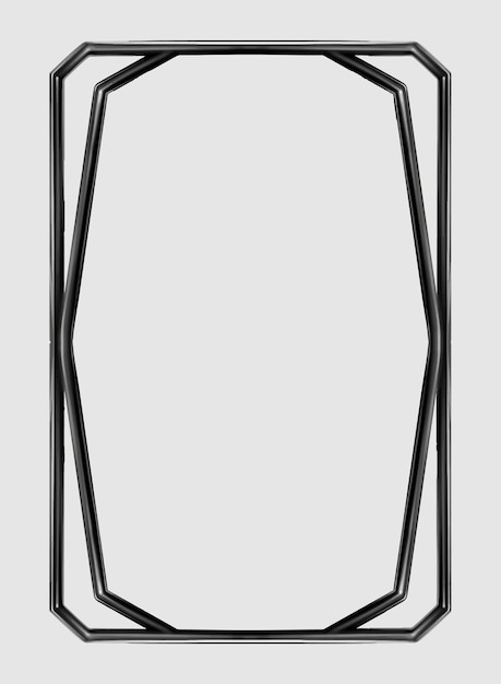 Marco vertical de metal negro. dibujo vectorial. diseño de una foto enmarcada. marco moderno vertical. vacío
