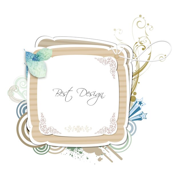 Marco vintage decorativo creativo y plantilla de invitación con foto