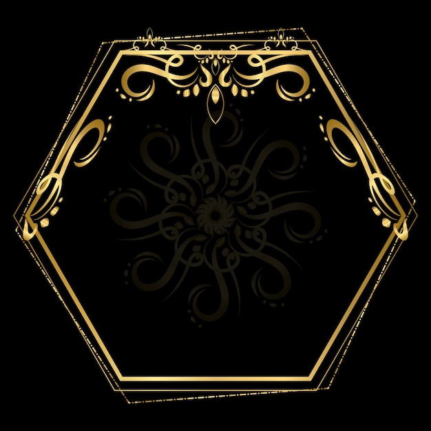 Marco vintage decorativo hexagonal