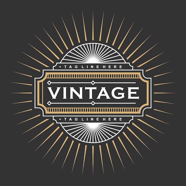 Vector marco vintage y distintivo retro