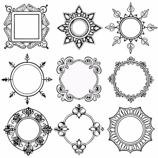 el marco vintage del doodle