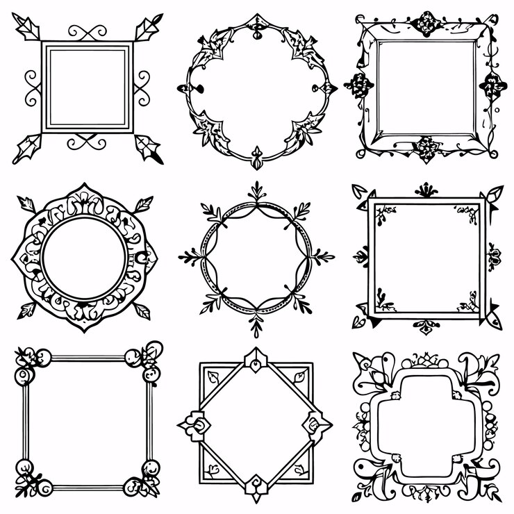 Vector el marco vintage del doodle