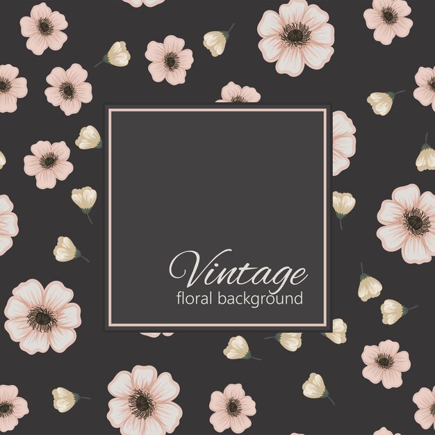 Marco vintage con flores