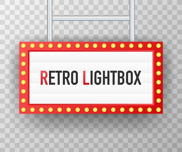 Vector marco vintage retro lightbox billboard. caja de luz con diseño personalizable.