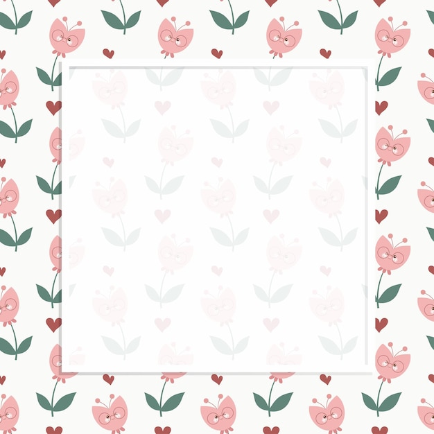 Marco vintage romántico con elementos decorativos en fondo de puntos polca Perfecto para tarjetas de felicitación