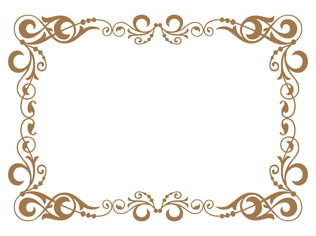 Marco vintage tarjeta de felicitación invitación de boda decorativa adornada dorada retro borde vector