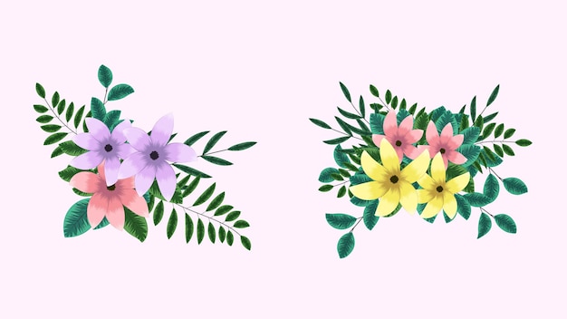 Marcos de arreglo de diseño floral de enredaderas de flores para bodas en las redes sociales web tarjetas de felicitación