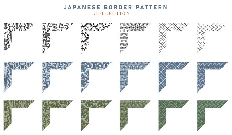 Marcos asiáticos dorados chinos coreanos y japoneses y fronteras Marcos con adornos asiáticos Vintage