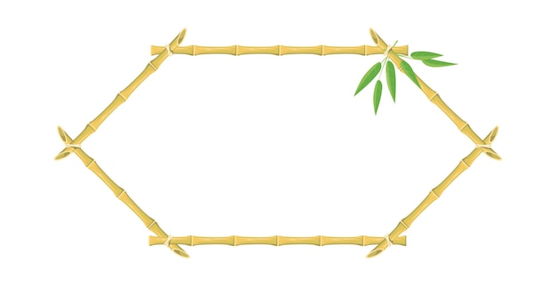Marcos de bambú hexagonales. Signo de Japón del árbol para la playa, objeto vectorial aislado sobre fondo blanco.
