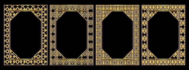 Marcos y bordes decorativos establecer diseño vectorial
