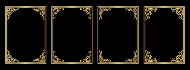 Marcos y bordes vintage decorativos establecen diseño vectorial