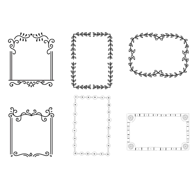 Marcos de caligrafía florecidos Marcos de texto vintage decorados con bordes ornamentales y bordes ornamentados