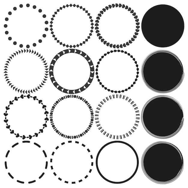 Marcos circulares abstractos Diseños de anillos geométricos Formas redondas minimalistas Círculos vectoriales decorativos