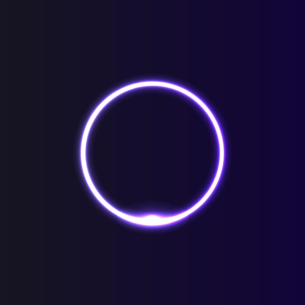 marcos de círculo de neón colorido bandera nocturna efecto de luz vectorial forma iluminada brillante futurista