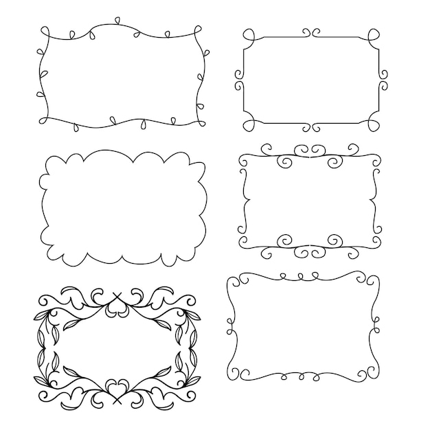 Marcos decorativos de oro Marco ornamental caligráfico retro Ornamentos rectangulares y ornamentados de época