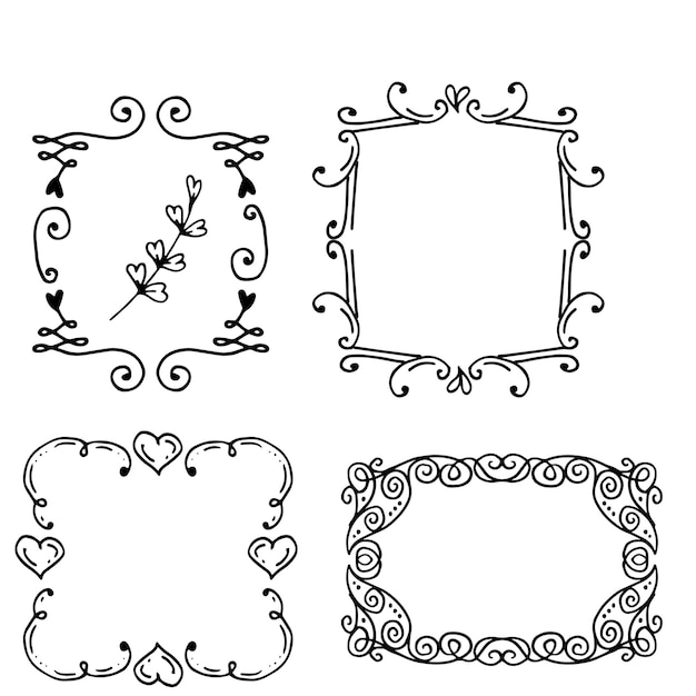 Marcos decorativos de oro Marco ornamental caligráfico retro Ornamentos rectangulares y ornamentados de época