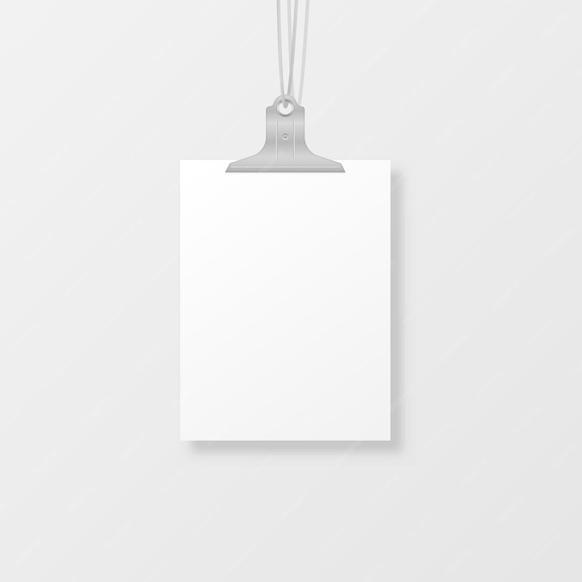 Marcos de fotos colgantes en blanco o plantillas de carteles aislados en el un conjunto de póster blanco colgado en una carpeta en la pared. marco una hoja de papel.