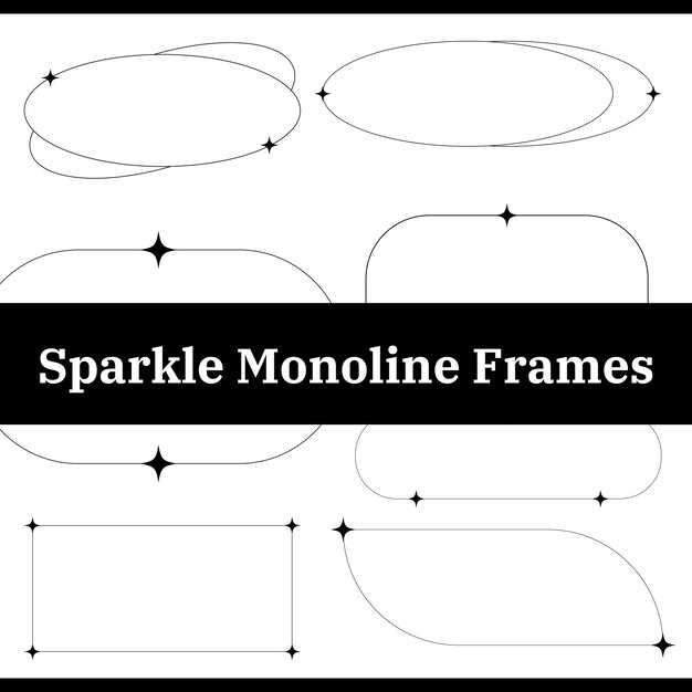 Marcos de monolíneas brillantes Conjunto de formas
