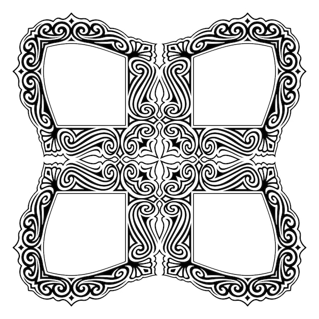 Marcos ornamentales en blanco y negro con adornos Ilustración vectorial