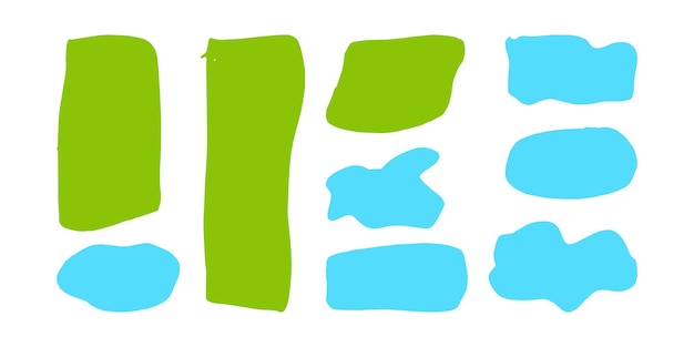 Marcos de texto dibujados a mano con estilo doodle decorativo