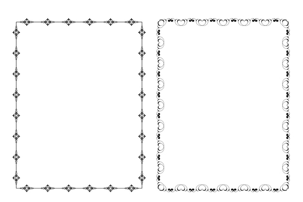 Vector marcos vectoriales negros sobre un fondo blanco