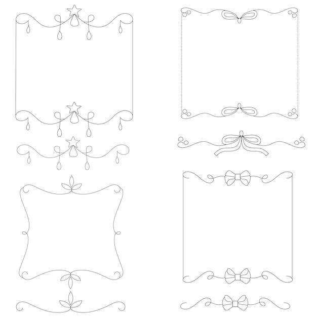 Marcos vintage decorativos bordes esquinas marco ornamental retro adornos rectángulos vectoriales