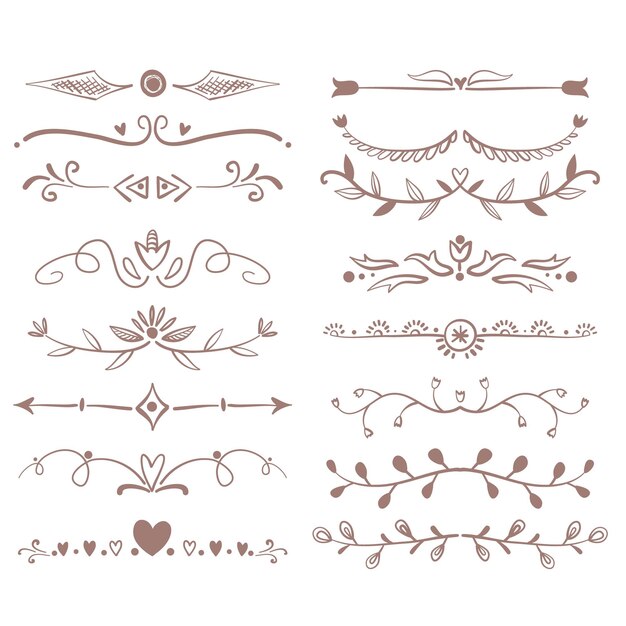 Marcos vintage de oro Conjunto de bordes decorativos Conjunto del ornamento floral Decoración antigua vectorial