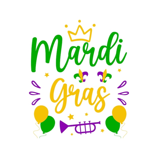 Vector mardi gras svg y diseño de camiseta