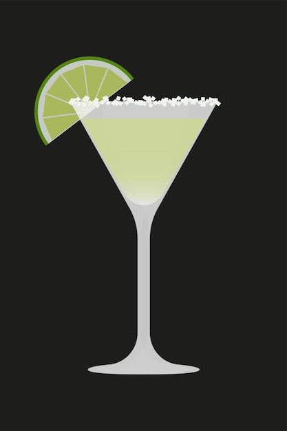 Vector margarita coctel alcohol bebida vector ilustración