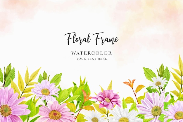 Margarita floral acuarela con diseño de variación colorida.