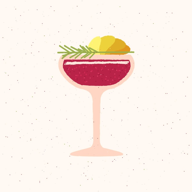 Vector margarita con romero y rodajas para evento ilustración de vector plano con textura