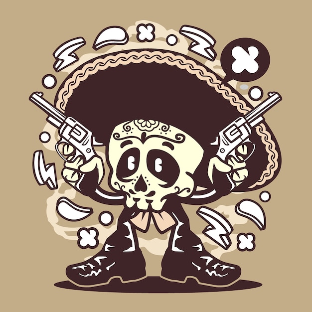 Mariachi Gunner Cartoon
