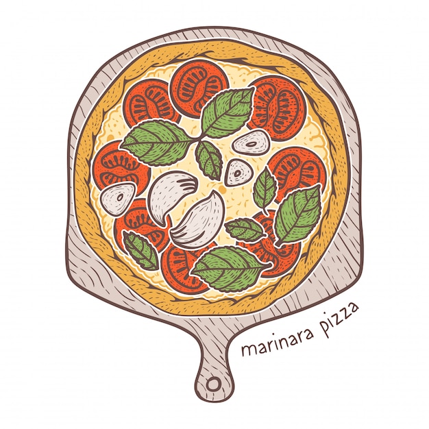 Marinara Pizza, dibujo ilustración