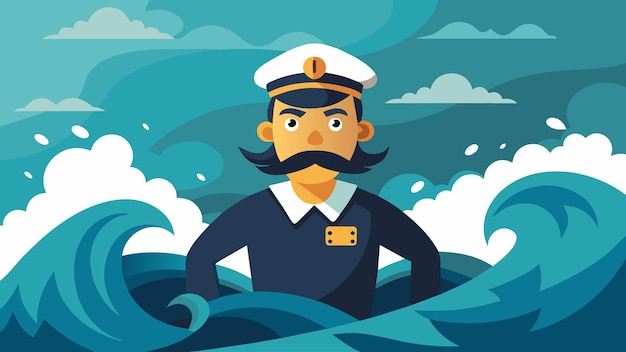 Un marinero navegando en aguas turbulentas con una determinación estoica que representa la guía constante de