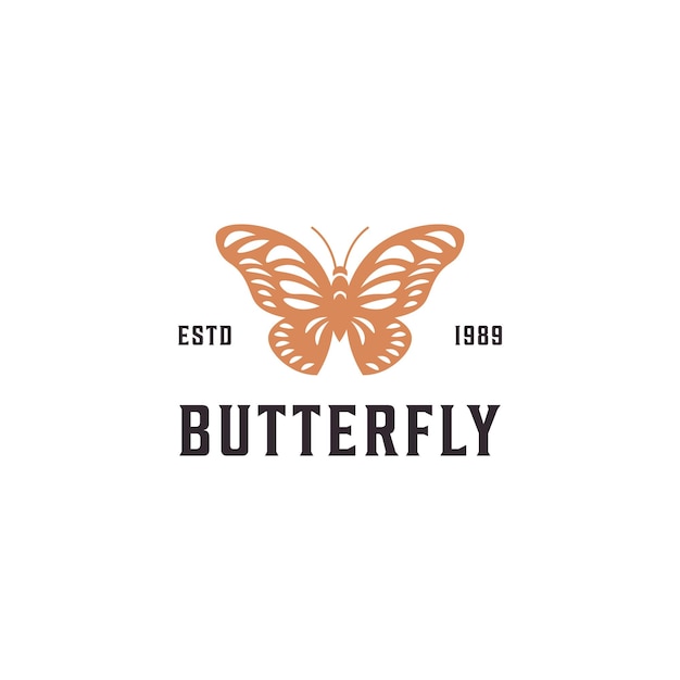 Mariposa animal logo vector ilustración diseño plantilla insecto logo plantilla