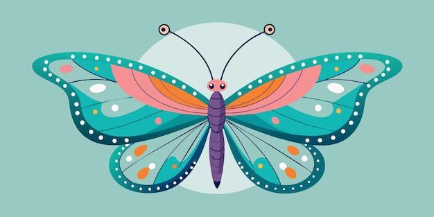 una mariposa colorida con alas azules y rosadas