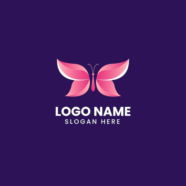 Mariposa de concepto de diseño de logotipo