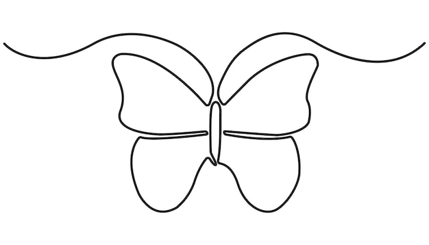 mariposa continuo un dibujo de línea sngle icono de línea
