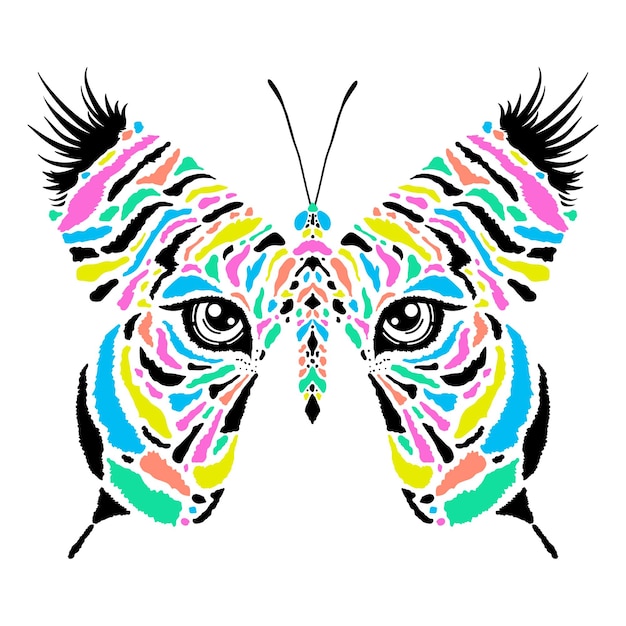 Mariposa con estampado de tigre y ojos de tigre