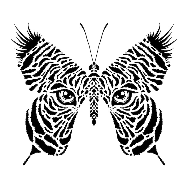 Vector mariposa con estampado de tigre