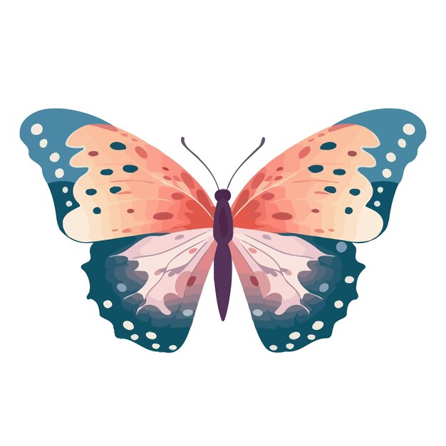 Mariposa en una ilustración de arte de vector de fondo blanco