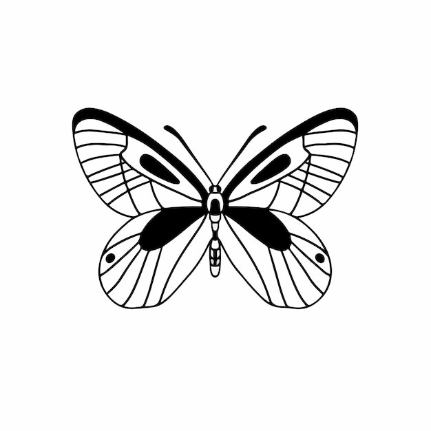 Mariposa logo símbolo plantilla diseño tatuaje ilustración vector