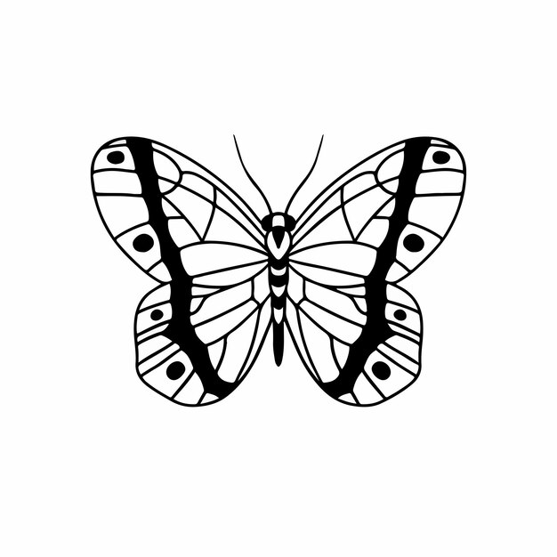 Mariposa Logo Símbolo Plantilla Diseño Tatuaje Ilustración Vector