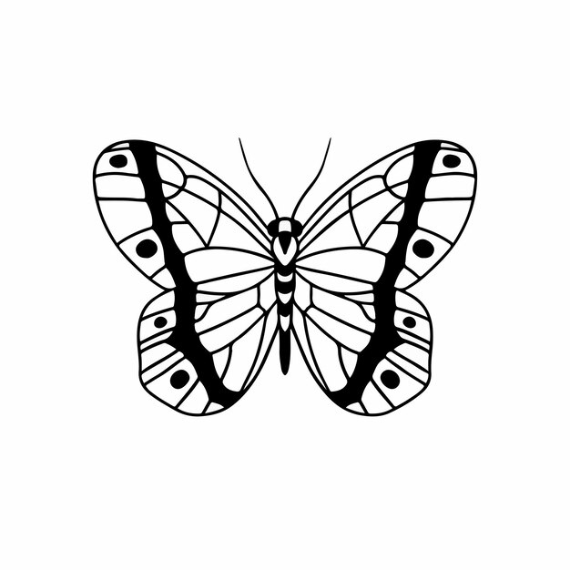 Mariposa logo símbolo plantilla diseño tatuaje ilustración vector