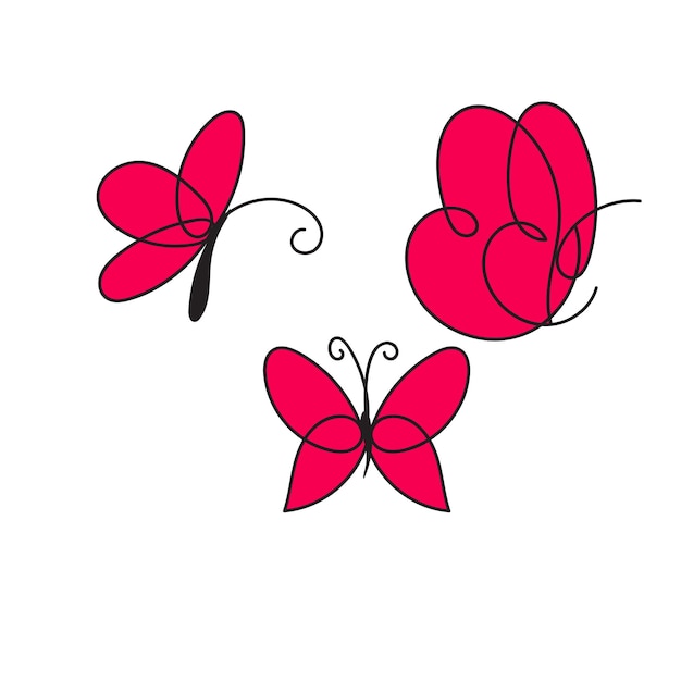 Vector una mariposa rosa con un diseño en espiral.