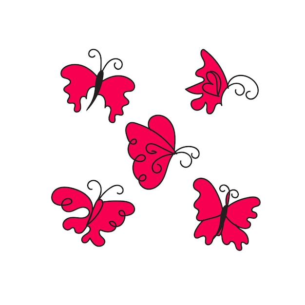 Una mariposa rosa con una hoja roja