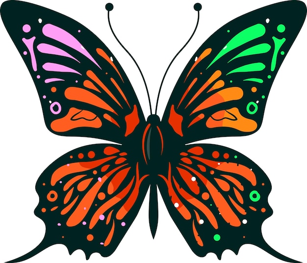 mariposa sobre fondo blanco ilustración vectorial dibujada a mano