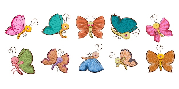 Mariposa vector set diseño clipart